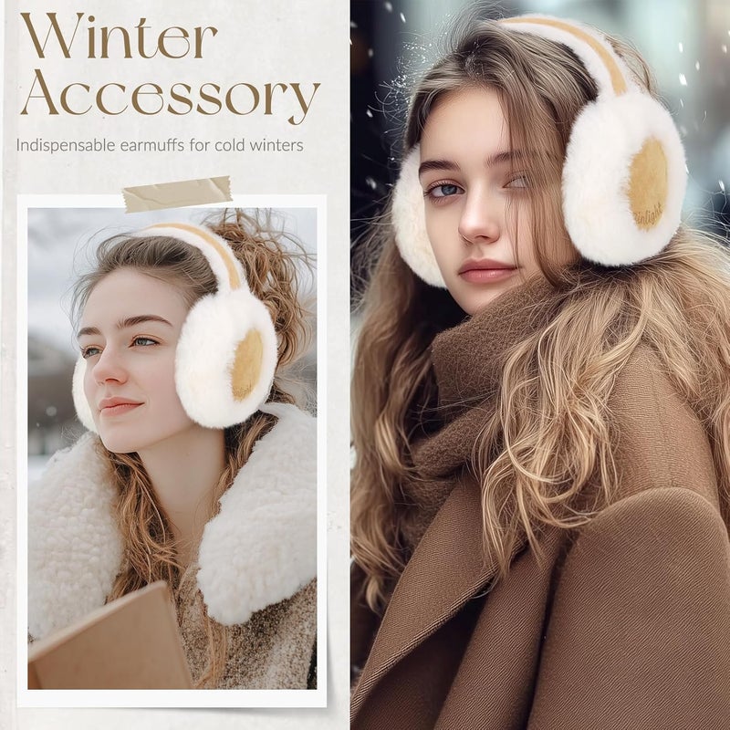 Lainlight Store Ear Muffs for Winter Women Faux Fur Warm Earmuffs Foldable Cute Fuzzy Ear Warmers - Image 5